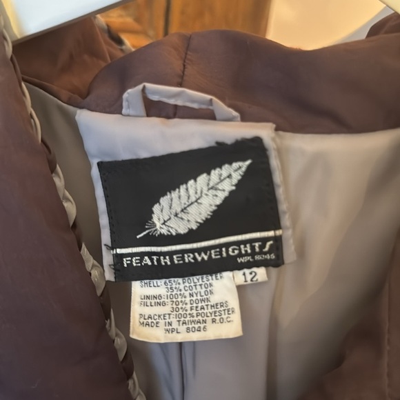 80s featherweights quilted feather puffy long down coat with hood - Picture 13 of 15